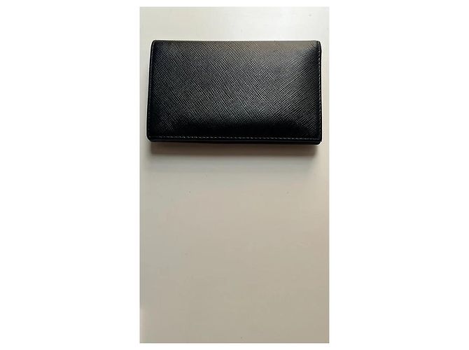 Portafoglio Prada in pelle Saffiano nera Nero - vista 8