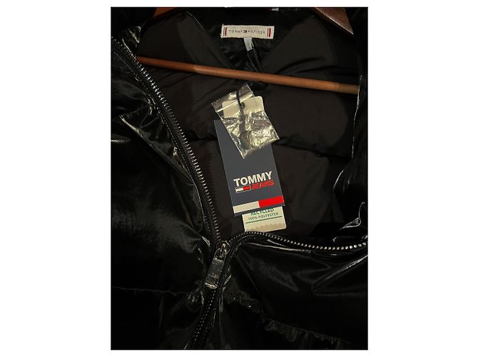 Giacca a Piuma Tommy Hilfiger Nero Lucido Nylon - vista 7