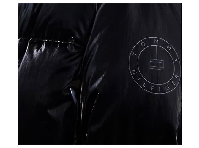 Giacca a Piuma Tommy Hilfiger Nero Lucido Nylon - vista 8