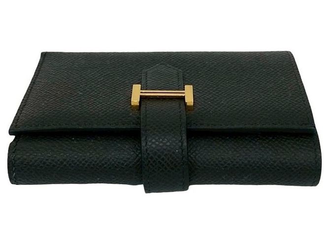 Hermès Bearn Epsom Leder Tri-Fold Geldbörse Schwarz - Ansicht 3