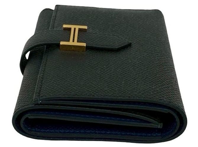 Hermès Bearn Epsom Leder Tri-Fold Geldbörse Schwarz - Ansicht 4
