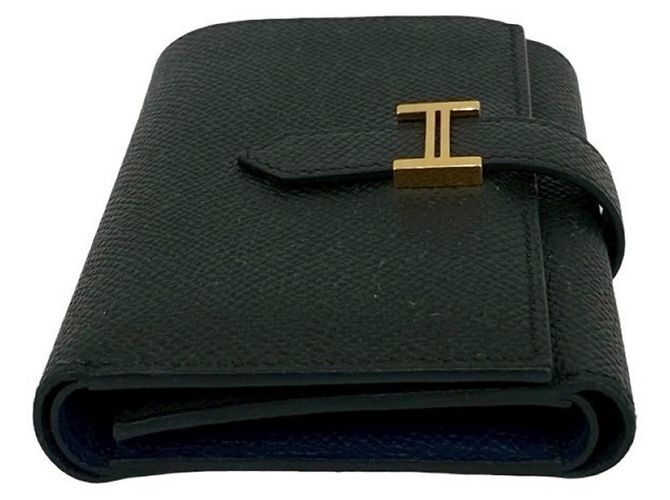 Hermès Bearn Epsom Leder Tri-Fold Geldbörse Schwarz - Ansicht 5