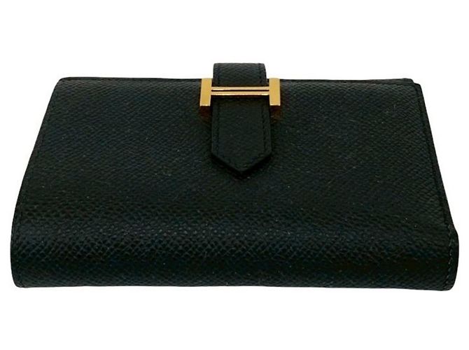 Hermès Bearn Epsom Leder Tri-Fold Geldbörse Schwarz - Ansicht 6