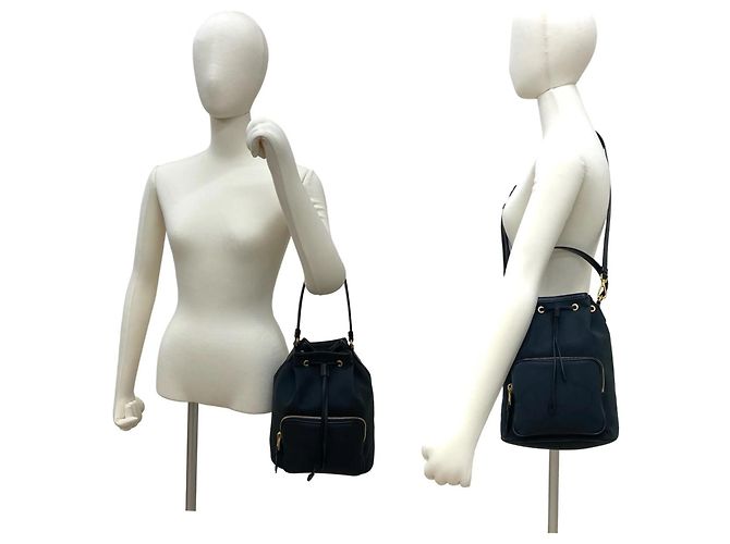Borsa in tela e pelle con logo Prada Nero - vista 2