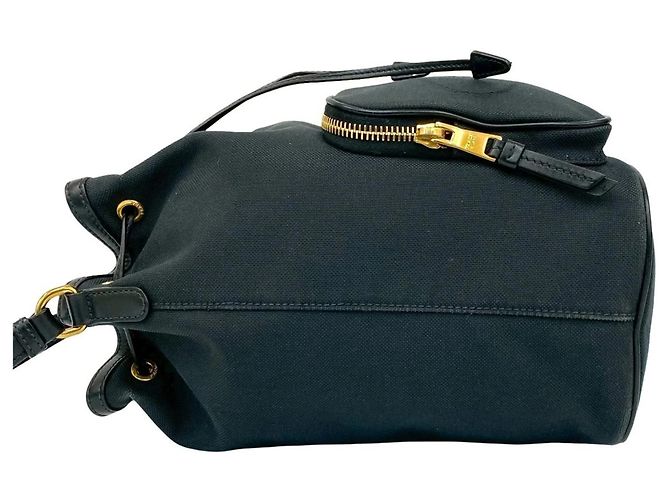 Borsa in tela e pelle con logo Prada Nero - vista 5