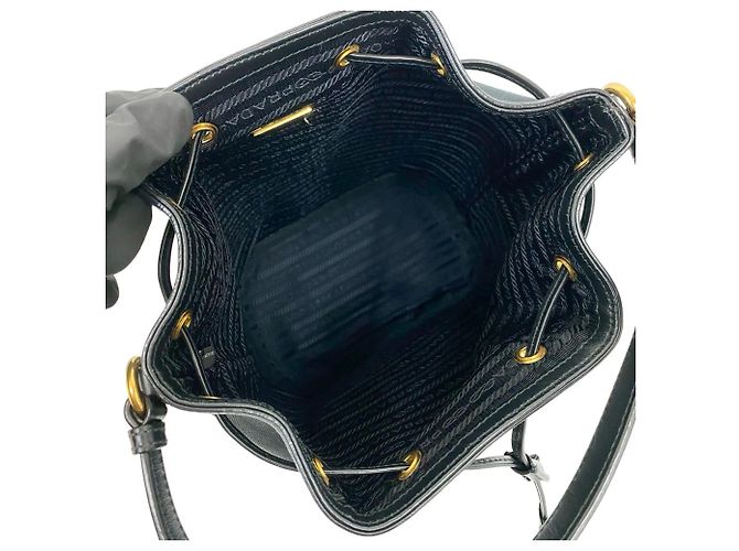 Borsa in tela e pelle con logo Prada Nero - vista 9