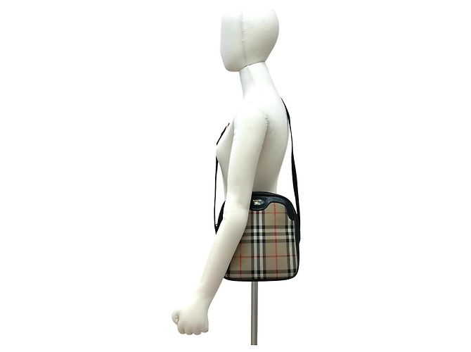 Mini borsa a spalla Pochette in tela e pelle Nova Check di Burberry Nero Beige - vista 2