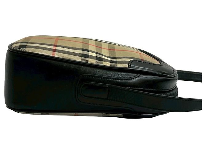 Mini borsa a spalla Pochette in tela e pelle Nova Check di Burberry Nero Beige - vista 6