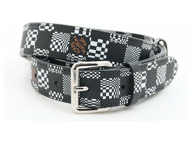 Louis Vuitton Tracolla Nigo X Virgil Abloh damier distorted Nero Bianco - vista 2