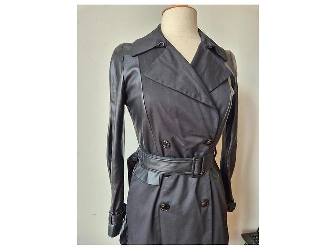 Trench negro, cuero Paule Ka - vista 3