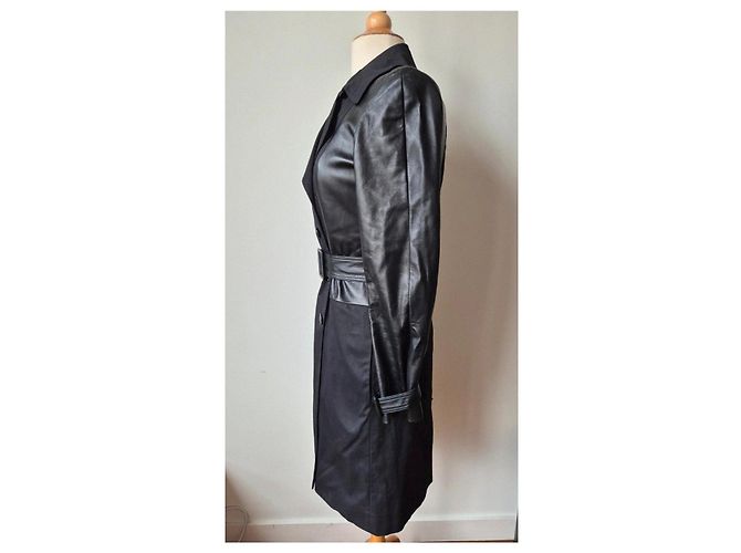 Trench negro, cuero Paule Ka - vista 4