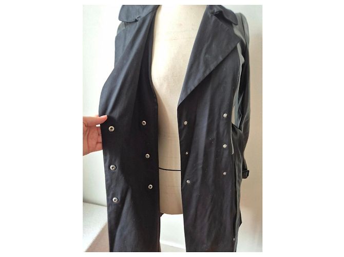 Trench negro, cuero Paule Ka - vista 7