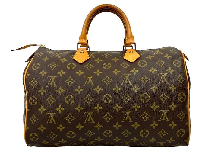 Borsa Boston Louis Vuitton Speedy 35 in pelle Monogram Marrone - vista 2