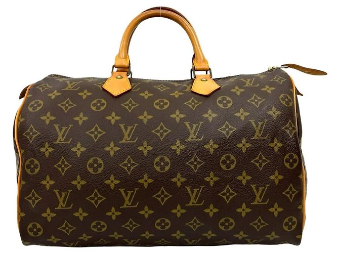 Borsa Boston Louis Vuitton Speedy 35 in pelle Monogram Marrone - vista 3