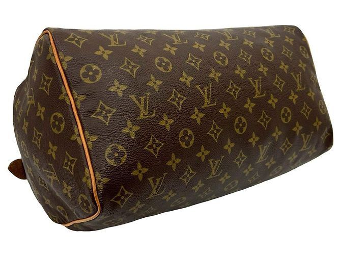Borsa Boston Louis Vuitton Speedy 35 in pelle Monogram Marrone - vista 7