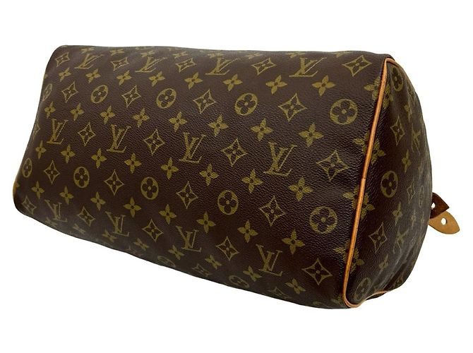 Borsa Boston Louis Vuitton Speedy 35 in pelle Monogram Marrone - vista 8