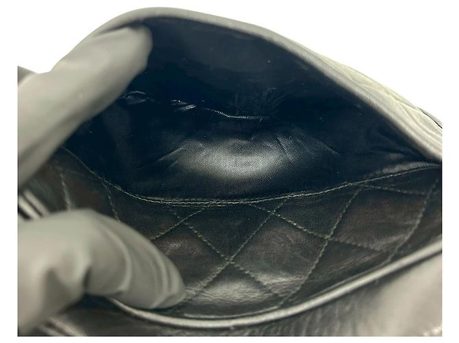 Mini borsa a spalla con frange Matelassé Coco Mark di Chanel Nero - vista 10