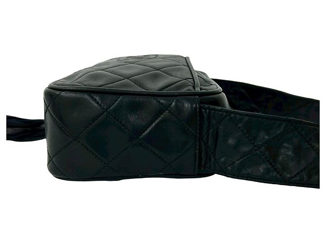 Mini borsa a spalla con frange Matelassé Coco Mark di Chanel Nero - vista 6
