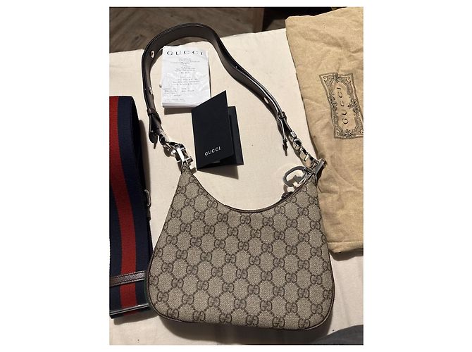 Borsa Gucci GG Supreme marrone in tela - vista 2