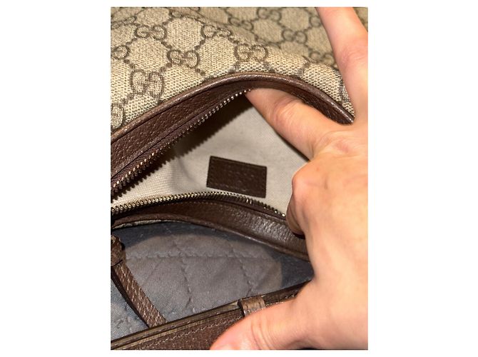 Borsa Gucci GG Supreme marrone in tela - vista 3