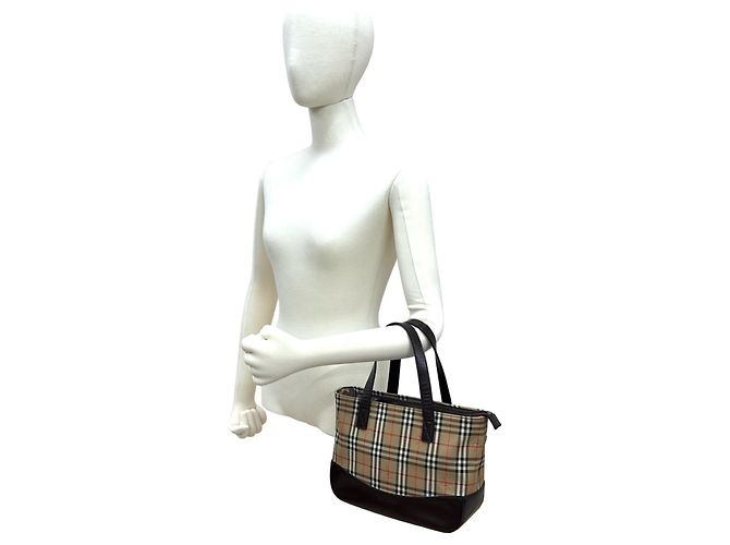 Burberry Nova Check Handtasche Braun Beige - Ansicht 2