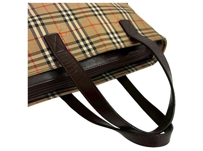 Burberry Nova Check Handtasche Braun Beige - Ansicht 4