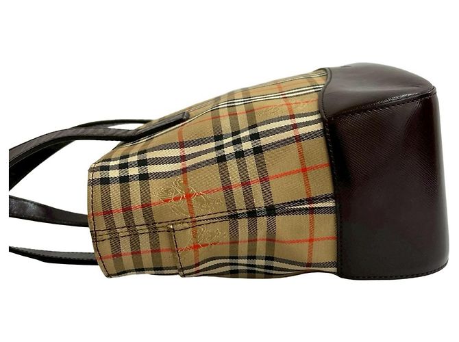 Burberry Nova Check Handtasche Braun Beige - Ansicht 5