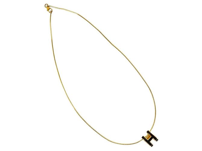 Collar Motivo H Pop de Hermès Negro Dorado - vista 4