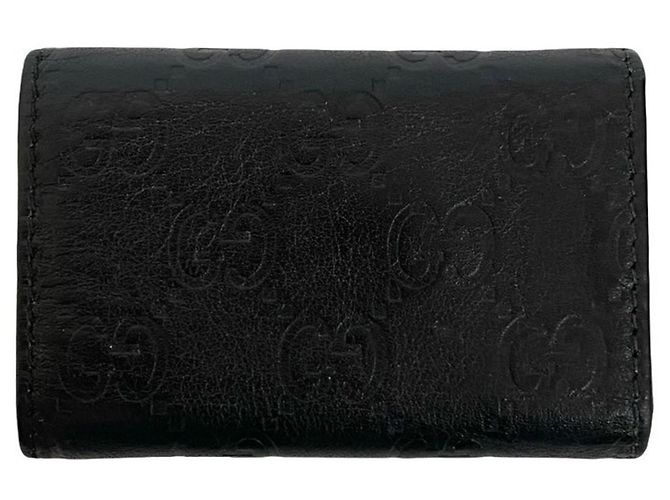 Llaveiro de cuero negro con logo GG Shima de Gucci - vista 2