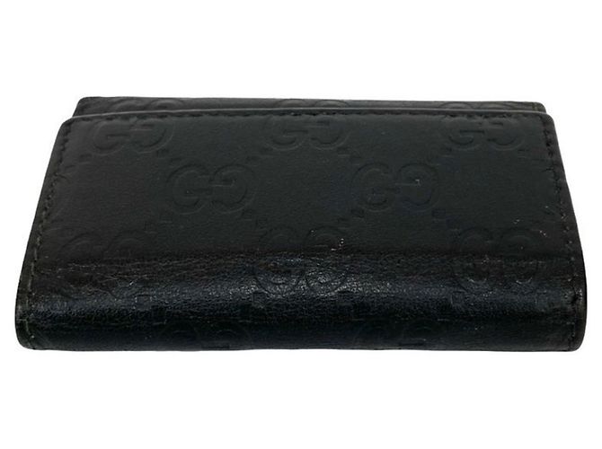 Llaveiro de cuero negro con logo GG Shima de Gucci - vista 3