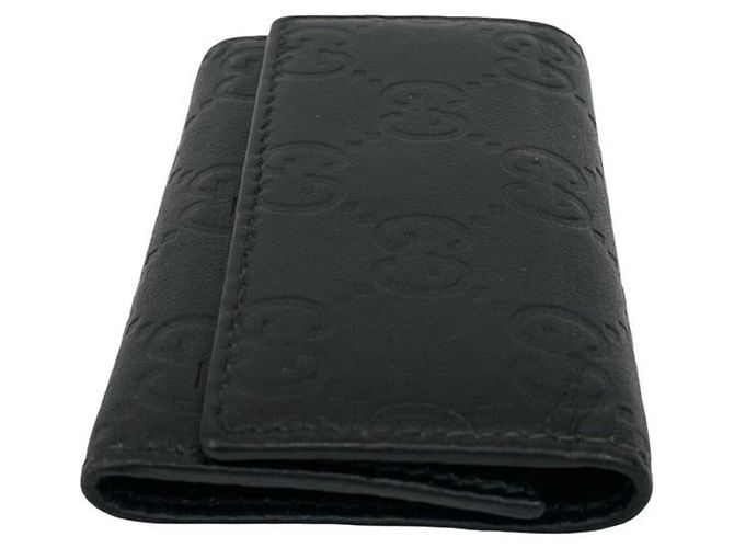 Llaveiro de cuero negro con logo GG Shima de Gucci - vista 4