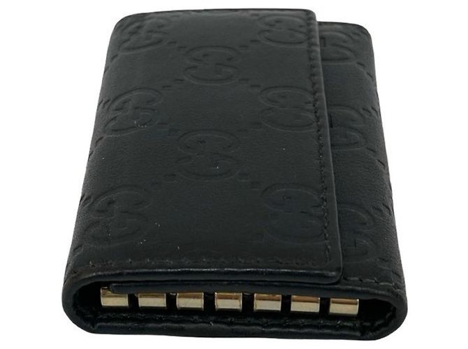 Llaveiro de cuero negro con logo GG Shima de Gucci - vista 5