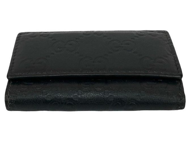 Llaveiro de cuero negro con logo GG Shima de Gucci - vista 6