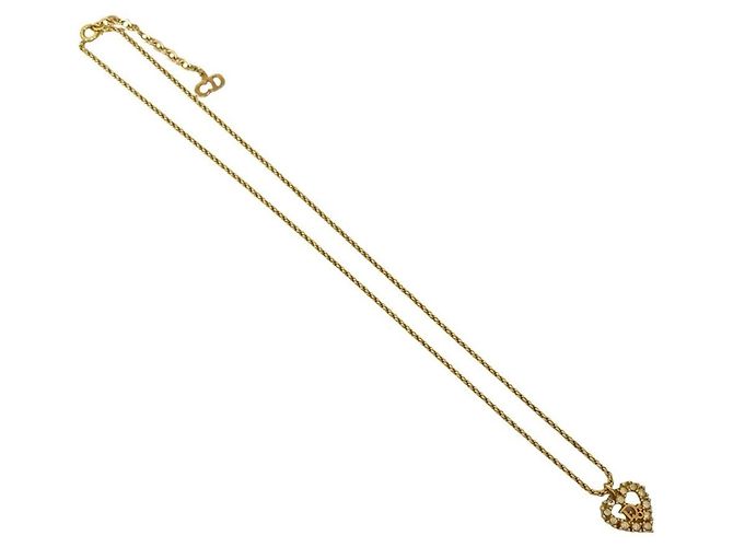 Collana Placcata Oro con Motivo a Cuore Logo Christian Dior D'oro - vista 4