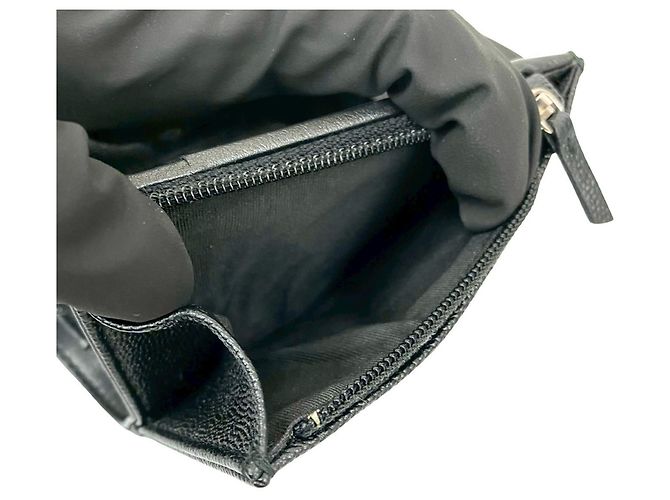 Cartera tri-fold de cuero caviar Chanel Mademoiselle Coco Negro - vista 10