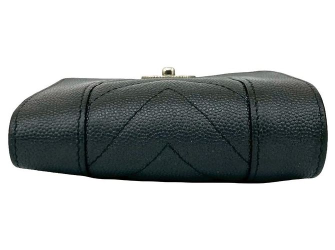 Cartera tri-fold de cuero caviar Chanel Mademoiselle Coco Negro - vista 3
