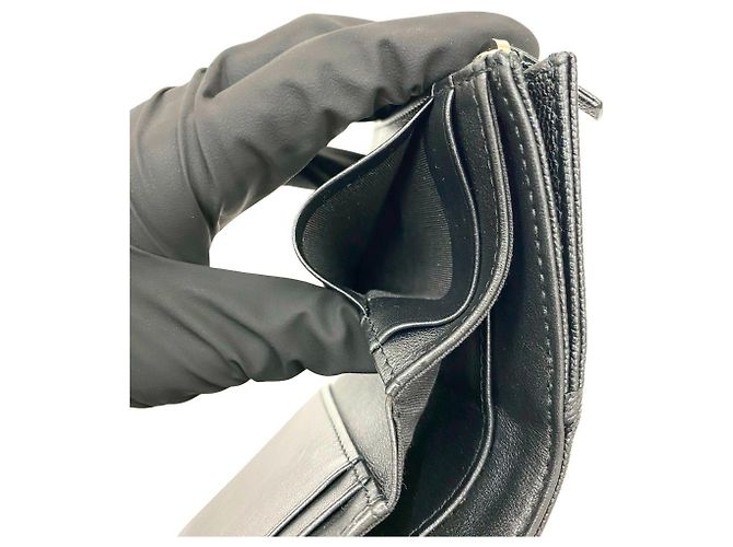 Cartera tri-fold de cuero caviar Chanel Mademoiselle Coco Negro - vista 9