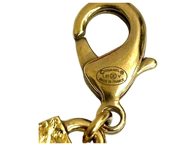 Collana choker Chanel Coco Mark in strass dorato e perle finte D'oro - vista 2