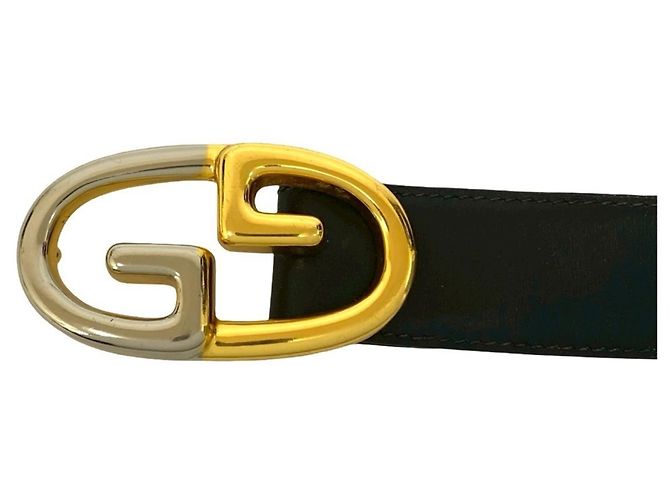 Cinturón de cuero con hebilla logo GG de Gucci Negro - vista 2