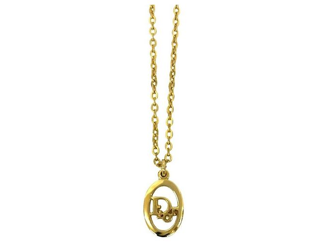 Collana placcata oro con motivo logo Christian Dior D'oro - vista 4