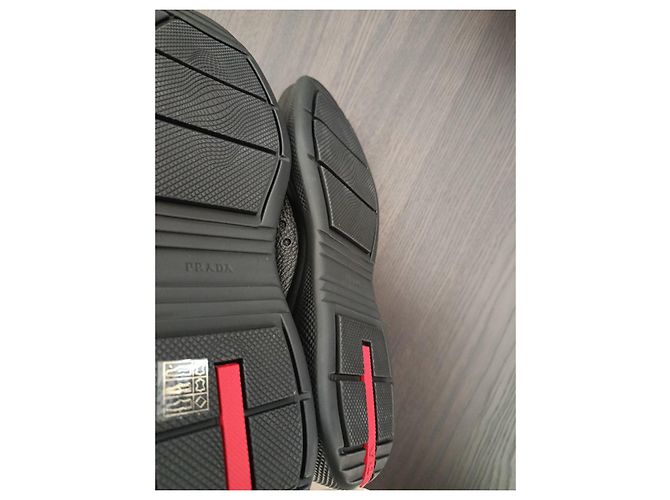Sneakers Prada in Pelle Nera Nero - vista 12