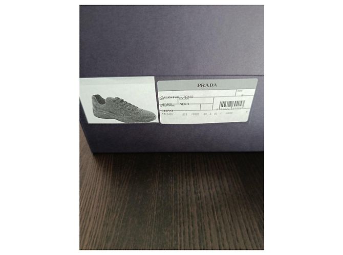 Sneakers Prada in Pelle Nera Nero - vista 14