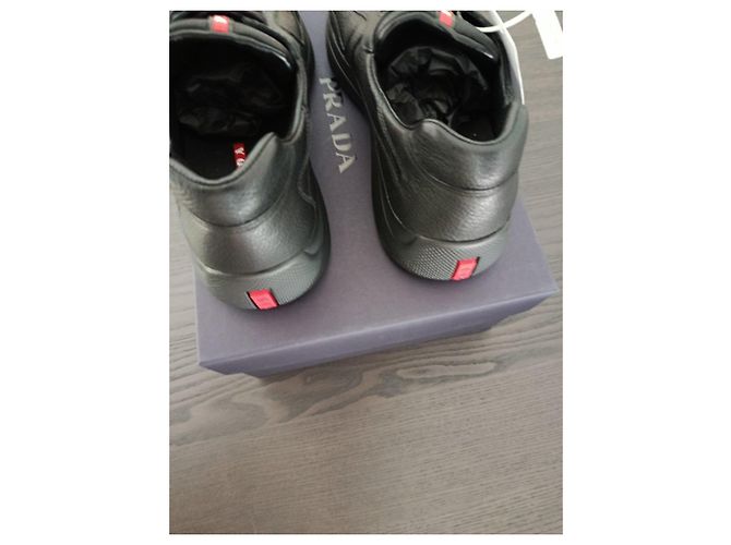 Sneakers Prada in Pelle Nera Nero - vista 5