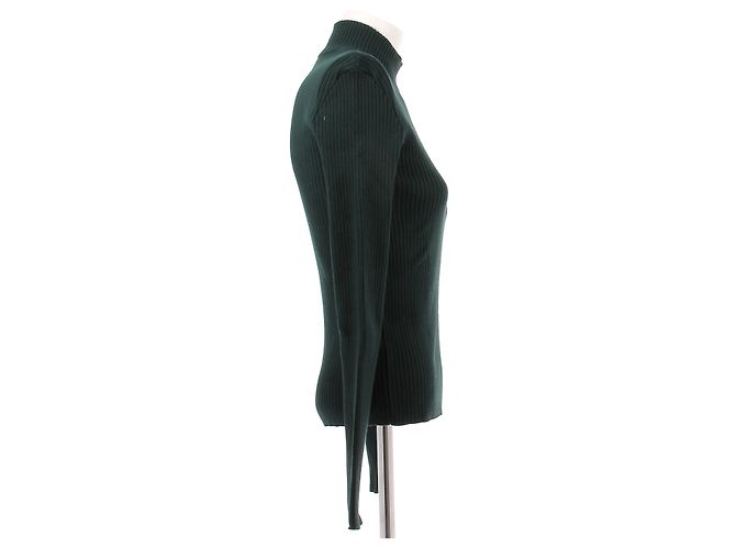Courreges Suéter verde oscuro de cuello alto de lana - vista 3