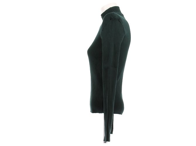 Courreges Suéter verde oscuro de cuello alto de lana - vista 4