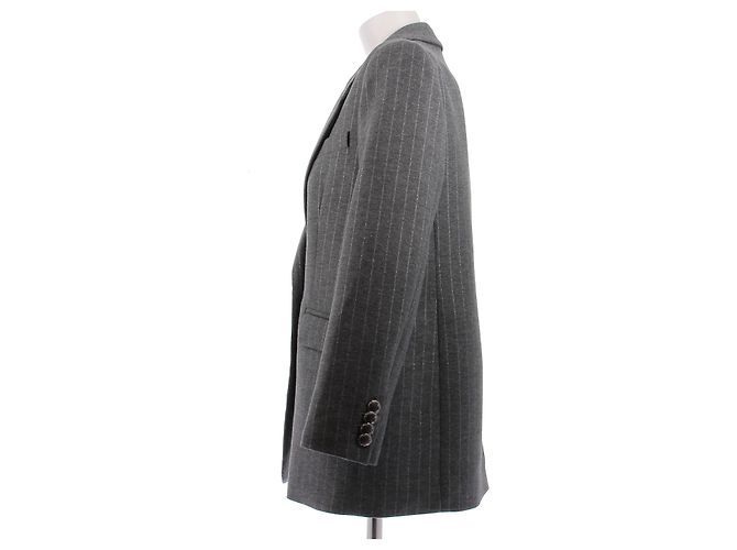 DMN Grau gestreifter Anzugjacke - Ansicht 4