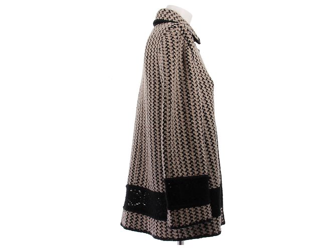 Missoni Abrigo largo de tweed de lana Castaño - vista 3
