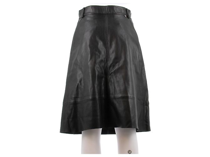 Falda de cuero negra Hugo Boss Negro - vista 2