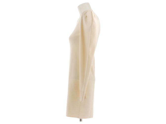 Max Mara Kleid mit Schulterpolstern in Ecru Beige - Ansicht 4