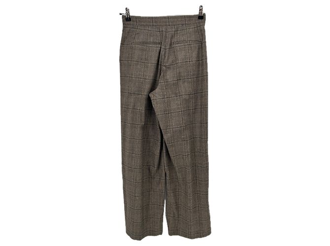 Pantalones anchos de cuadros marrones Ba&Sh Castaño - vista 2